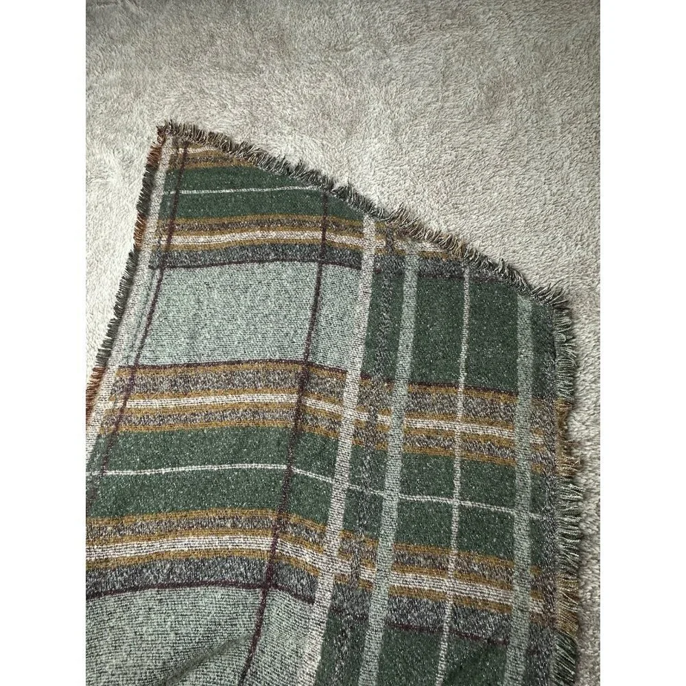 Vince Camuto Women's Plaid Multicolor Cape Shawl Oversized Wrap with Fringe New